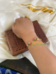 Precious Kundan Jadau Kada Bangle-Red Green-J692