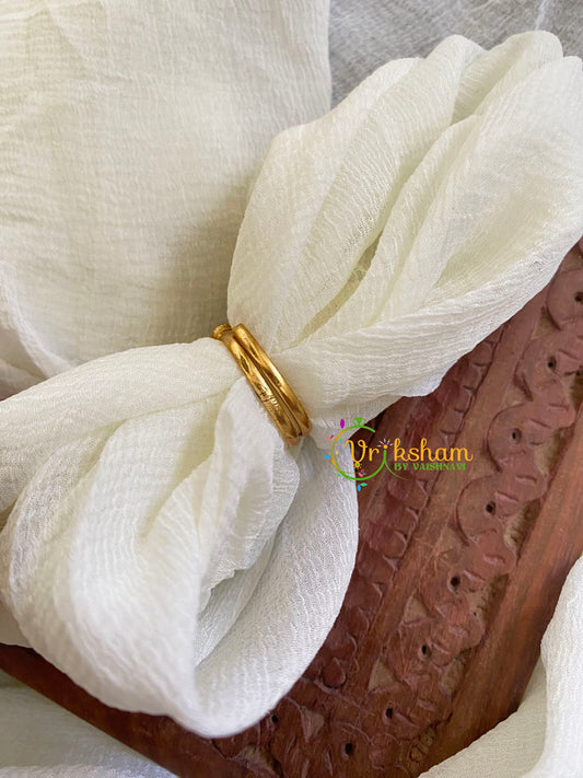 Premium AD Stone Finger Ring-White-J1552