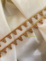 Elegant Gold Look Alike Thin Anklets-3 Dots-White-G3899