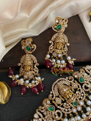 Victorian Diamond High Neck Choker-Vishnu-Maroon Bead-VV256