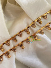 Elegant Gold Look Alike Thin Anklets-Dots 3-White-G3942