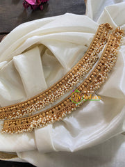 Gold Look Alike Bridal Anklets-Cluster Pearl-G3911