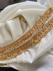 Gold Look Alike Bridal Anklets-Cluster Pearl-G3910