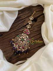 Victorian Diamond Maang Tikka-Purple Bead-VV1016