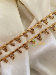 Elegant Gold Look Alike Thin Anklets-Dotted-Yellow-G3924
