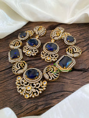 Dark Blue Victorian Diamond Short Neckpiece -VV836