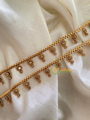 Elegant Gold Look Alike Thin Anklets-Bindi-White-G3917