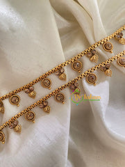 Elegant Gold Look Alike Thin Anklets-Bindi Leaf-White-G3921