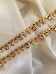 Elegant Gold Look Alike Thin Anklets-Square-White-G3902