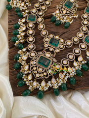 Layered Emerald Victorian Diamond Long Neckpiece -VV890