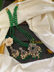 Green Bead Victorian Diamond Neckpiece-VV346