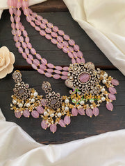 Pink Bead Victorian Diamond Neckpiece-VV337