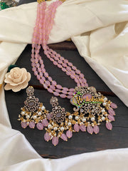 Pink Bead Victorian Diamond Neckpiece-VV337
