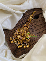 Premium AD Stone Maang Tikka -Lakshmi Tikka-Gold Bead-G10104