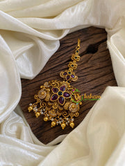 Premium AD Stone Maang Tikka -Gold Bead -G10106