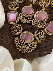 Pastel Pink Victorian Diamond Short Neckpiece -VV833