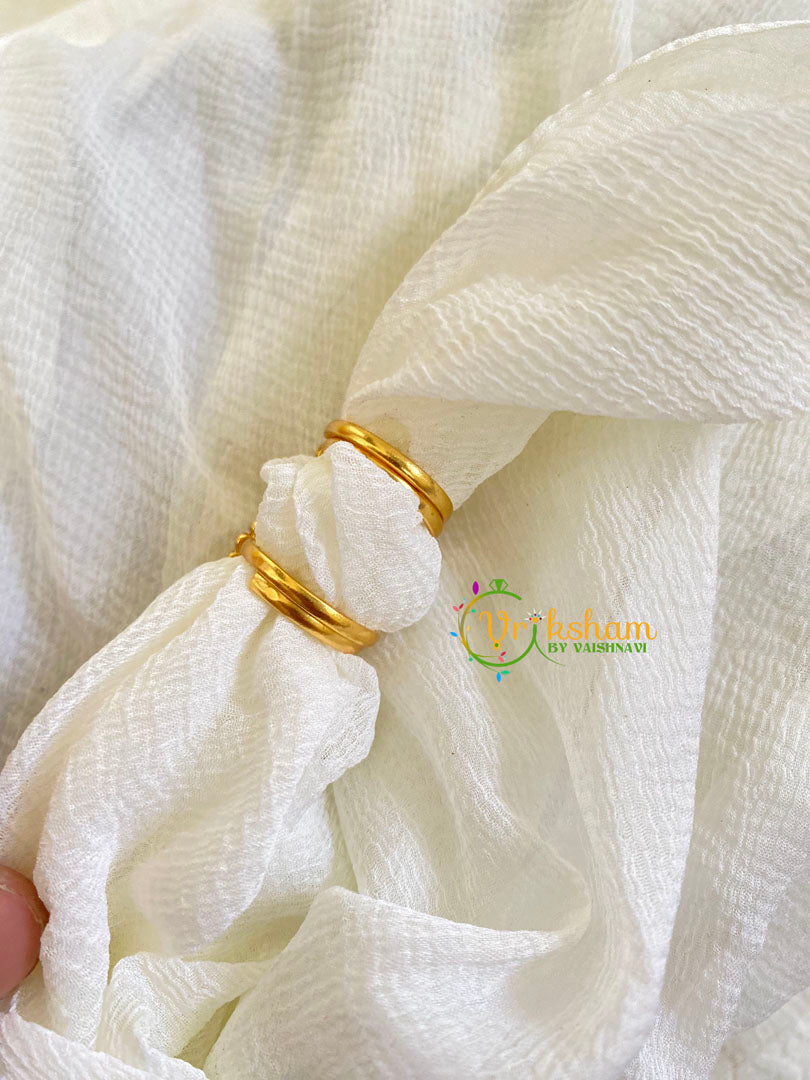 Premium AD Stone Toe Rings -White-G10020