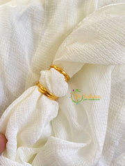 Premium AD Stone Toe Rings -White-G10020