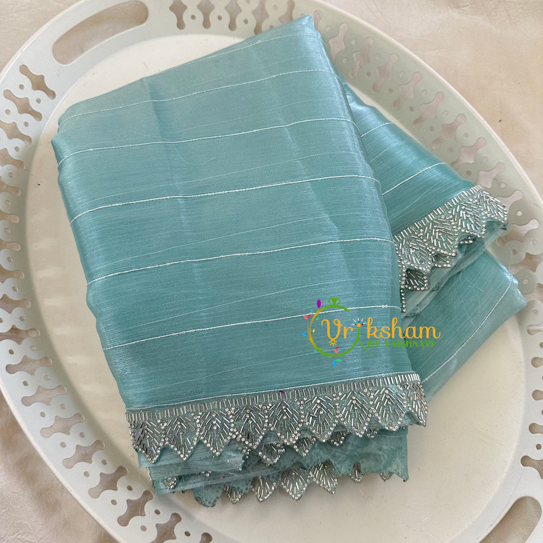 Light Blue Fancy Organza Saree-Jhanvi Kapoor Saree-VS3502