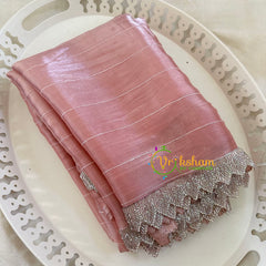 Baby Pink Fancy Organza Saree-Jhanvi Kapoor Saree-VS3505