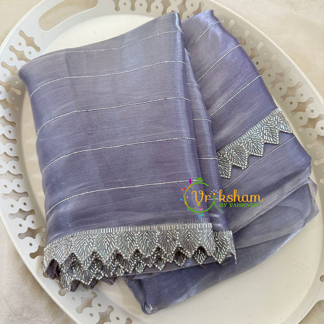 Lilac Fancy Organza Saree-Jhanvi Kapoor Saree-VS3500