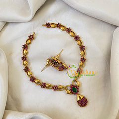 Simple Red Green AD Stone Choker -G6391