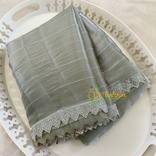 Grey Fancy Organza Saree-Jhanvi Kapoor Saree-VS3520