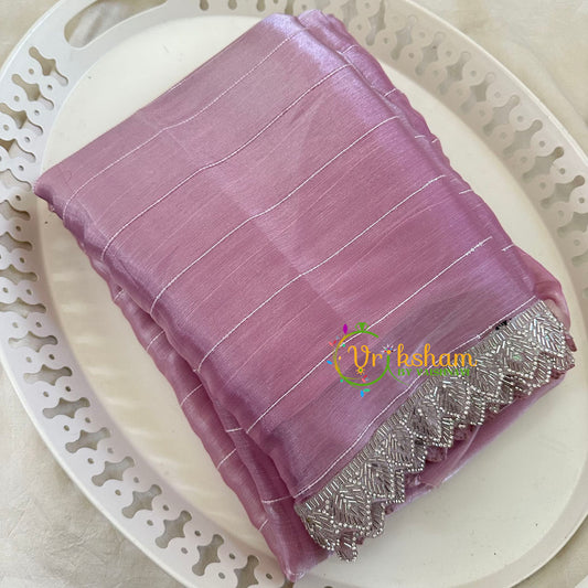 Lilac Pink Fancy Organza Saree-Jhanvi Kapoor Saree-VS3510