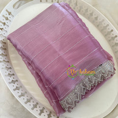 Lilac Pink Fancy Organza Saree-Jhanvi Kapoor Saree-VS3510