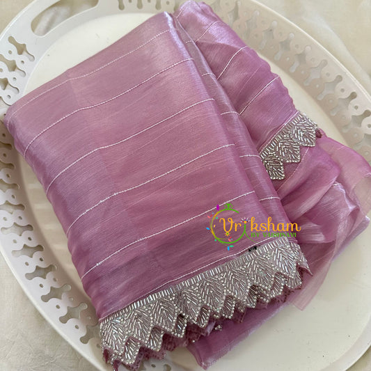 Lilac Pink Fancy Organza Saree-Jhanvi Kapoor Saree-VS3510