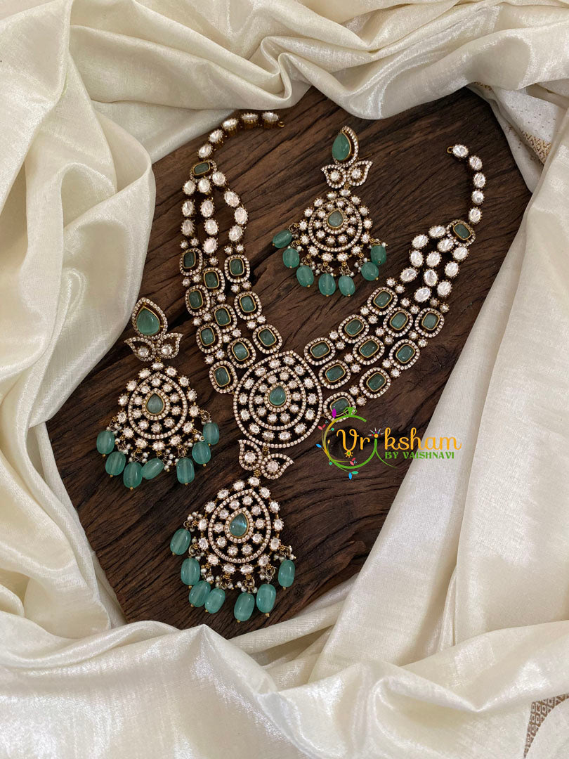 Layered Victorian Diamond Long Neckpiece -VV888