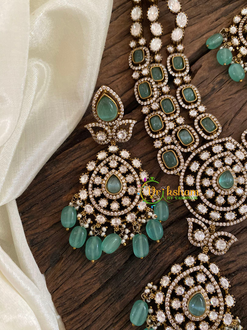 Layered Victorian Diamond Long Neckpiece -VV888