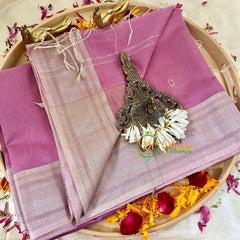 Dark Onion Pink Maheshwari Silk Cotton Saree -VS1781