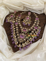 Layered Victorian Diamond Long Neckpiece -Lavender-VV889