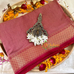 Red Tissue Maheshwari Silk Cotton Saree -VS1789