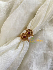 Premium AD Stone Toe Rings -Red-G10046
