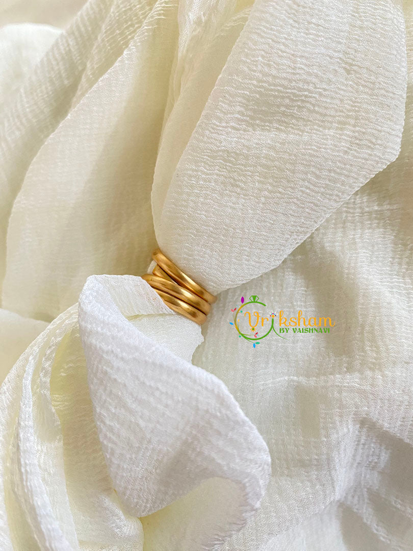 Premium AD Stone Toe Rings -White-G10023