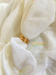 Premium AD Stone Toe Rings -White-G10023