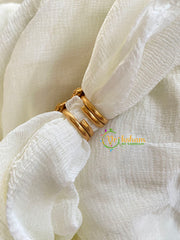 Premium AD Stone Toe Rings -White-G10018
