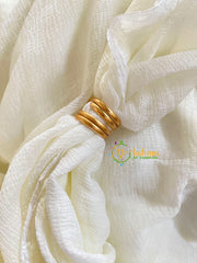 Premium AD Stone Toe Rings -White-G10017