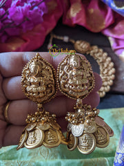 Double Coin Layer Lakshmi Neckpiece with Big Jhumkas-G463