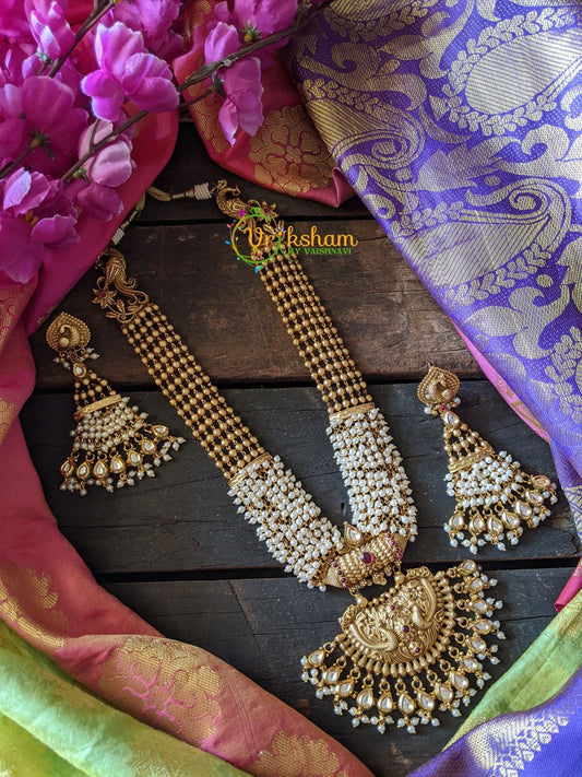 Pearl Kundan Gold Look alike Haaram-G493