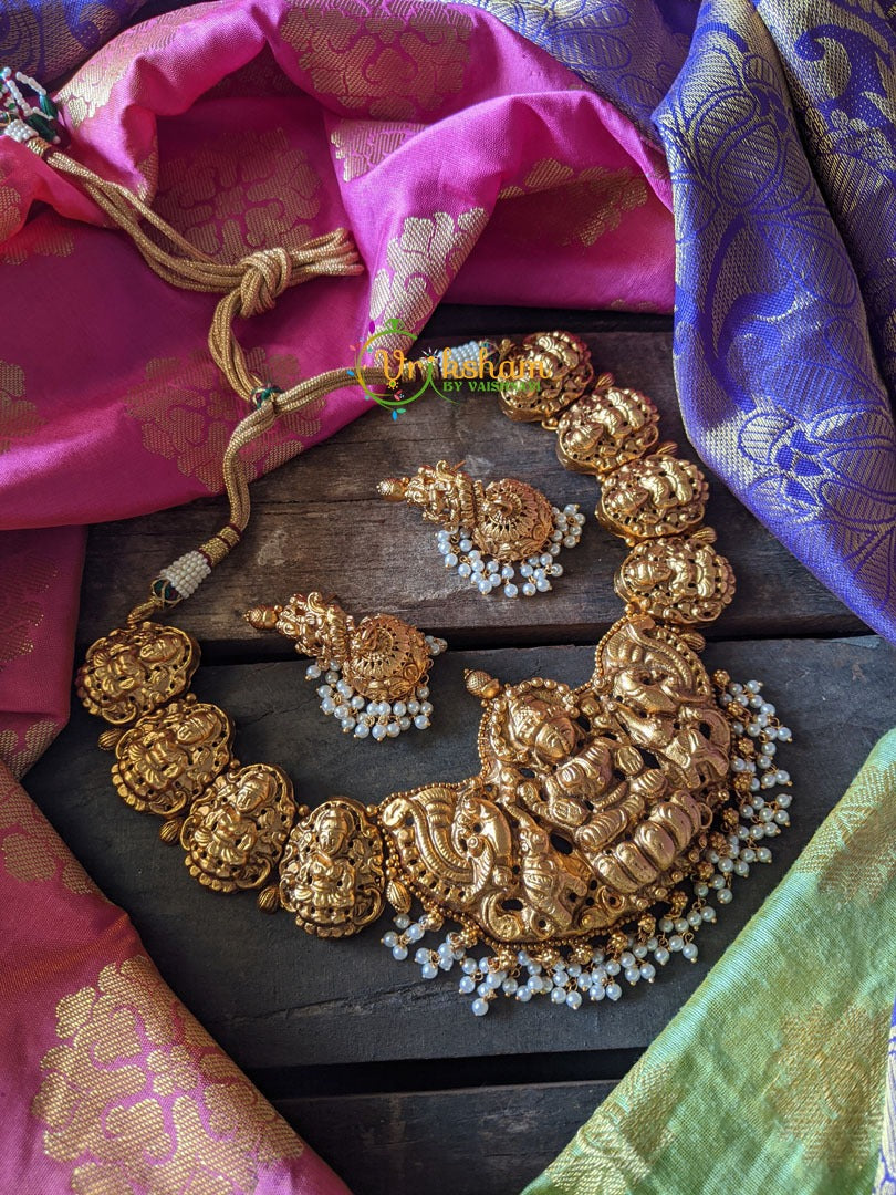 Lakshmi short neckpiece - Pearls-G505