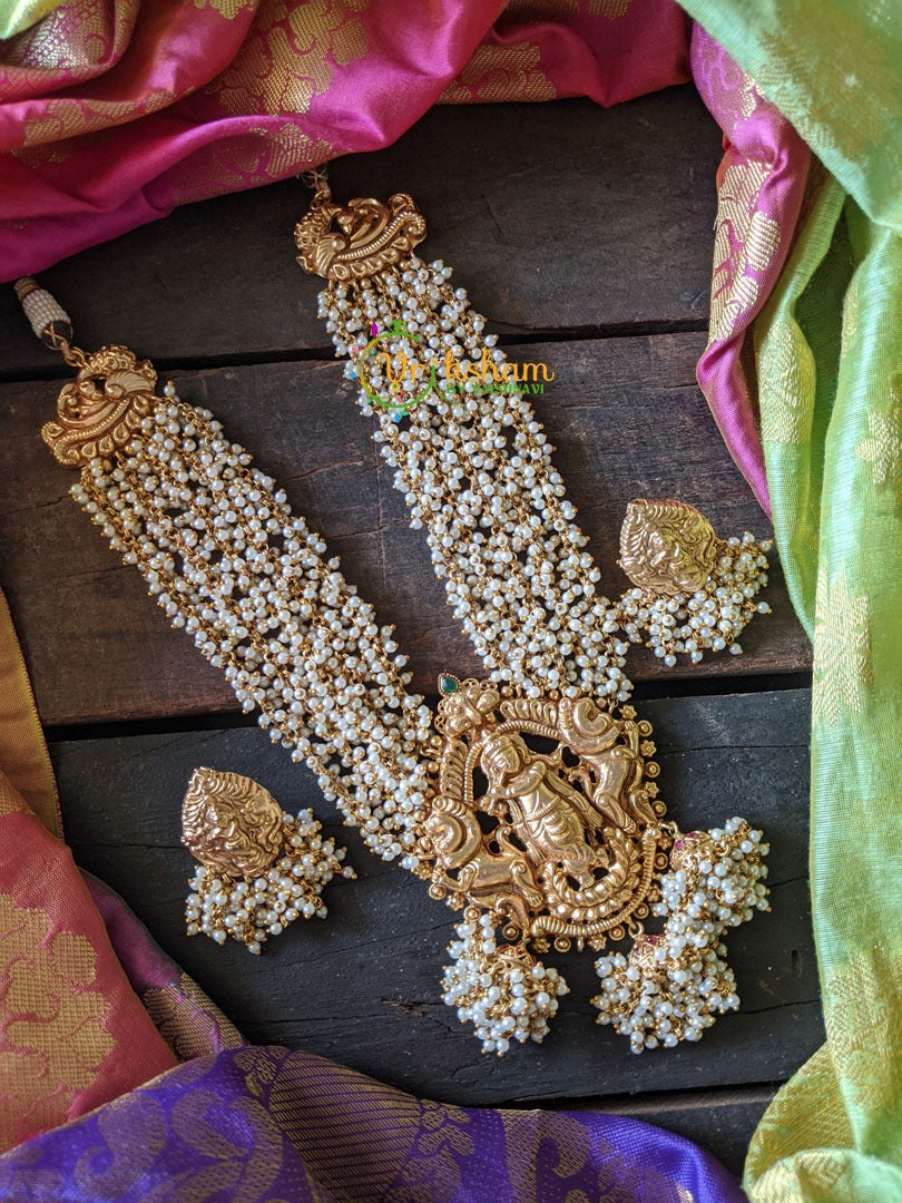 Premium Quality Pearl Krishna Pendant Short Neckpiece-G184