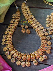 Lakshmi Coin Peacock Long Neckpiece - Gold look alike-G167