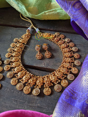 Lakshmi Peacock Coin Neckpiece with earrings-G314