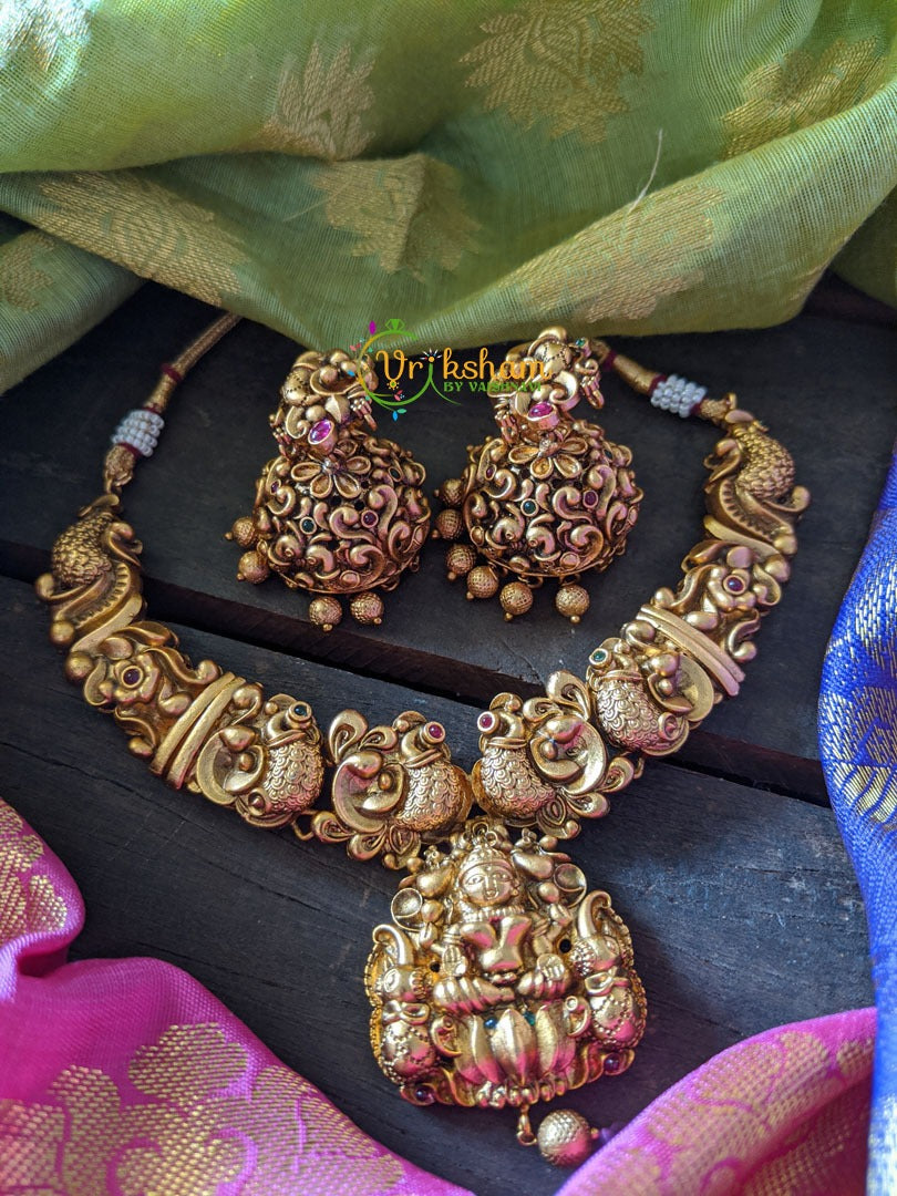 Gold look alike Lakshmi small neckpiece - G315