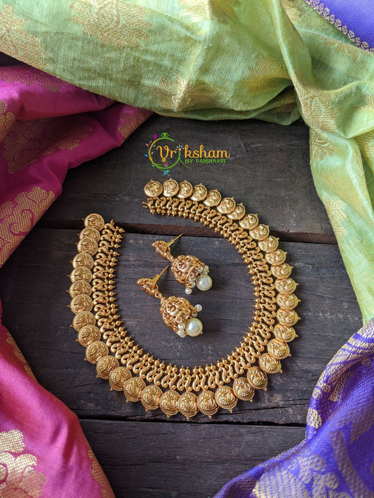 Gold kaasu/coin short neckpiece -Peacock -G816