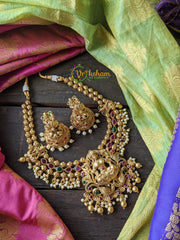 Premium Gold Temple Short Neckpiece -Lakshmi -G839