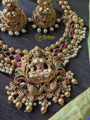 Premium Gold Temple Short Neckpiece -Lakshmi -G839